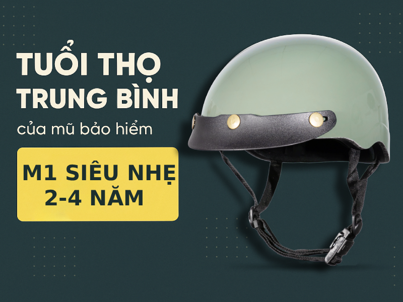 Tuổi thọ trung bình của mũ bảo hiểm M1 siêu nhẹ kéo dài từ 2-4 năm