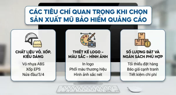 Các tiêu chí quang trọng khi chọn mũ bảo hiểm quảng cáo