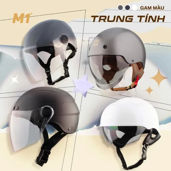 Phân loại nón bảo hiểm 1/2 có kính phổ biến hiện nay