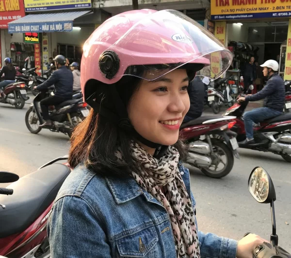 Nón bảo hiểm nữa đầu có kính dài