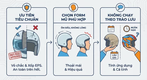 Chọn mũ bảo hiểm độc lạ nhưng vẫn an toàn