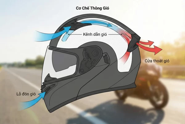 Cơ chế thông gió của mũ bảo hiểm