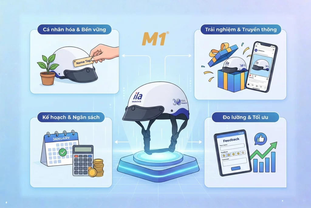 Mũ bảo hiểm in logo