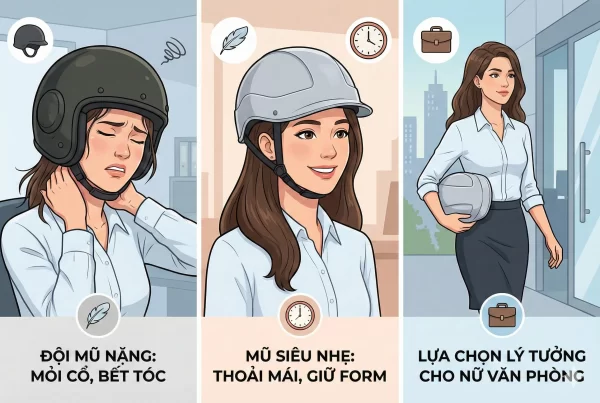 Mũ bảo hiểm siêu nhẹ là lựa chọn lý tưởng cho nữ văn phòng