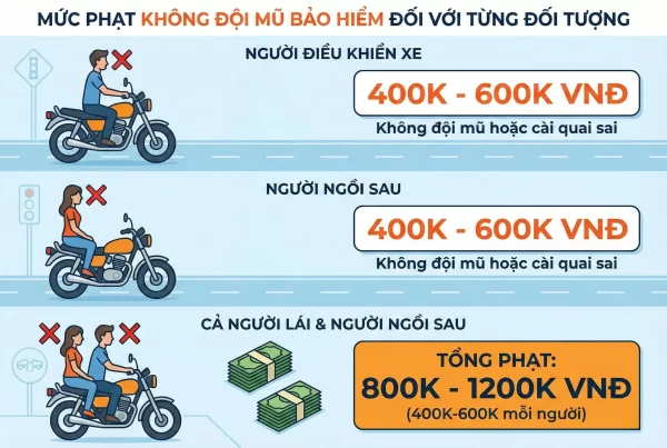 Mức phạt không đội mũ bảo hiểm