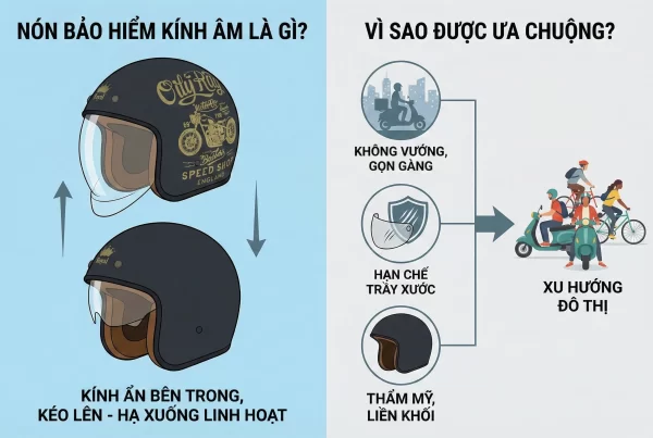 Nón bảo hiểm có kính âm là gì