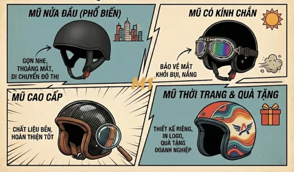 Phân loại mũ phi công phổ biến trên thị trường hiện nay