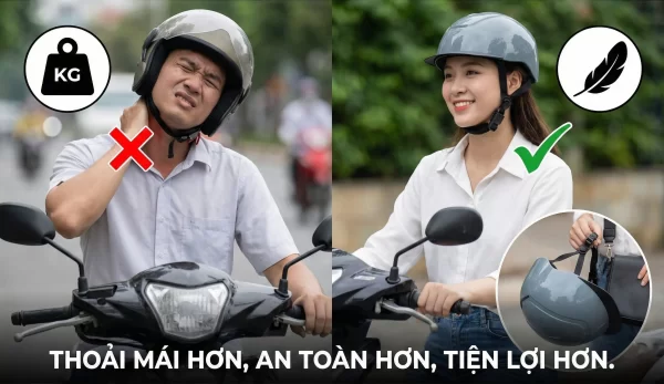 Vì sao mũ bảo hiểm siêu nhẹ ngày càng được quan tâm