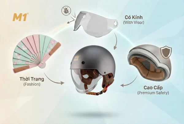 Các dòng mũ bảo hiểm nửa đầu nữ phổ biến trên thị trường