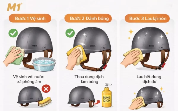 Cách đánh bóng mũ bảo hiểm