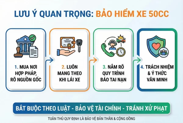 Những lưu ý quan trọng khi mua và sử dụng bảo hiểm xe 50cc