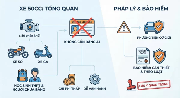 Tổng quan về xe 50cc và đối tượng sử dụng phổ biến
