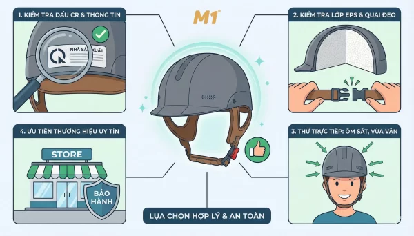 Cách chọn mũ bảo hiểm siêu nhẹ vừa an toàn vừa phù hợp