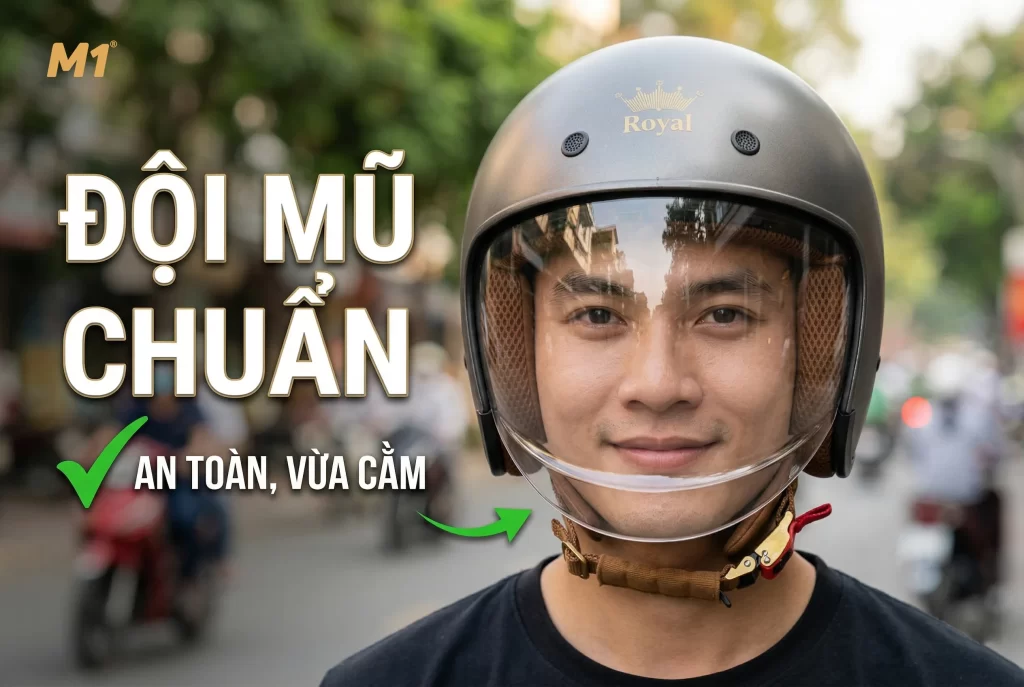 Cách đội mũ bảo hiểm đúng và những sai lầm gây nguy hiểm cần tránh