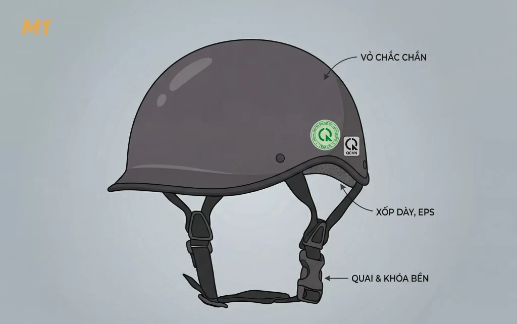 Vì sao nên chọn mũ bảo hiểm 1/2 chính hãng thay vì hàng trôi nổi