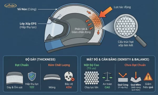 Cấu tạo của xốp mũ bảo hiểm