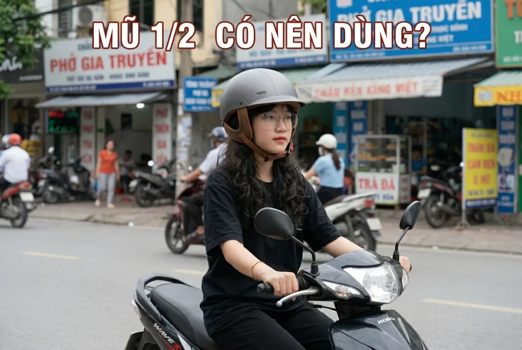 Có nên dùng mũ bảo hiểm 1/2 không?
