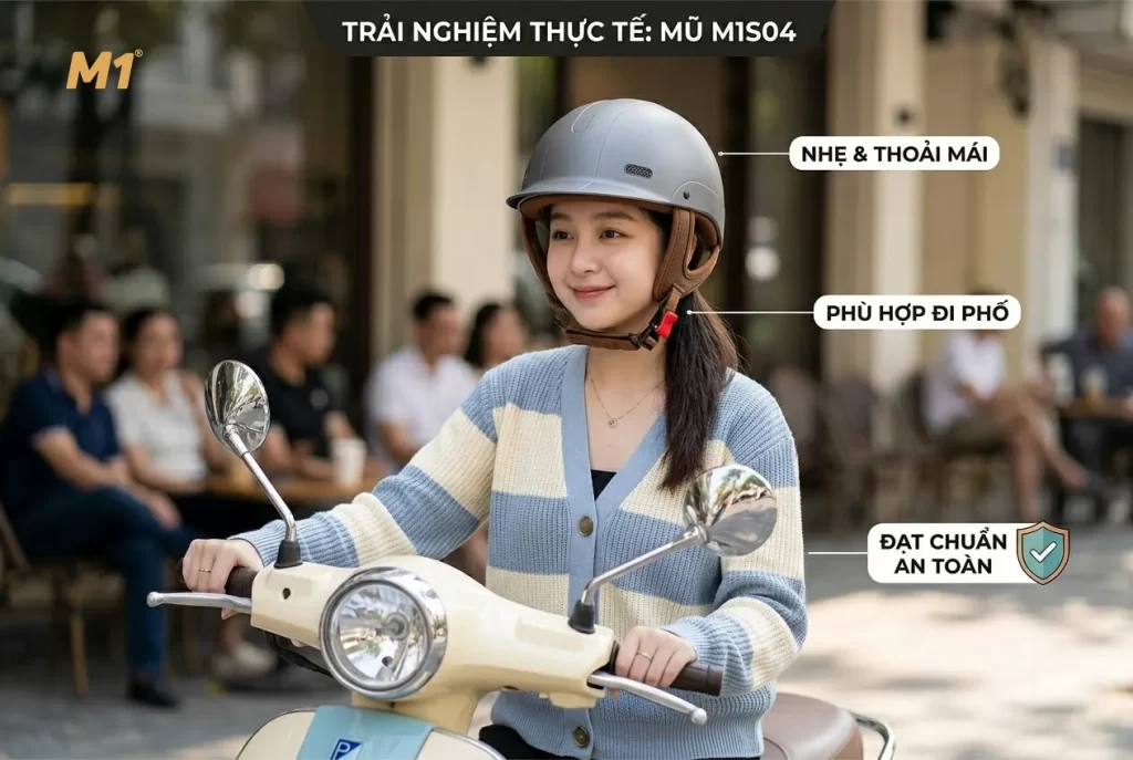 Đánh giá mũ bảo hiểm M1S04 sau khi sử dụng thực tế