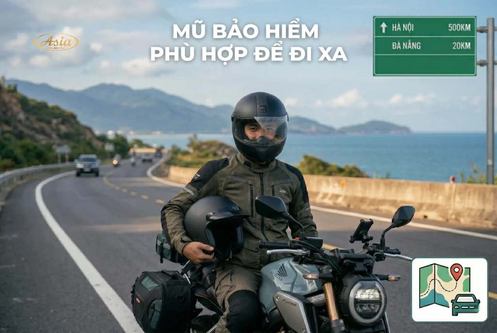 Đi xa nên đội mũ bảo hiểm loại nào