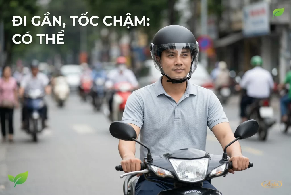 Khi nào có thể dùng mũ nửa đầu đi xa