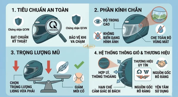 Kinh nghiệm chọn mũ bảo hiểm đi mưa an toàn và phù hợp