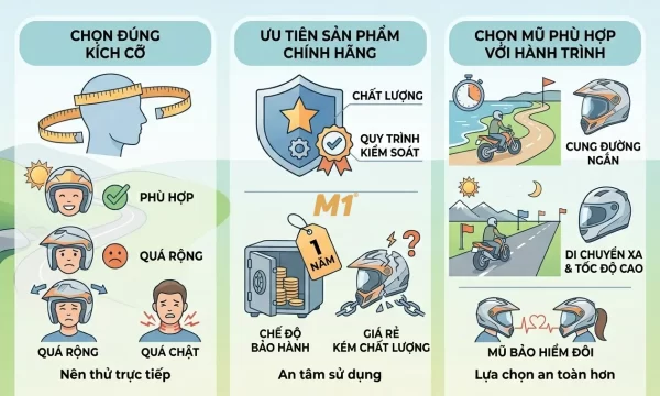 Kinh nghiệm chọn mũ bảo hiểm đi phượt phù hợp