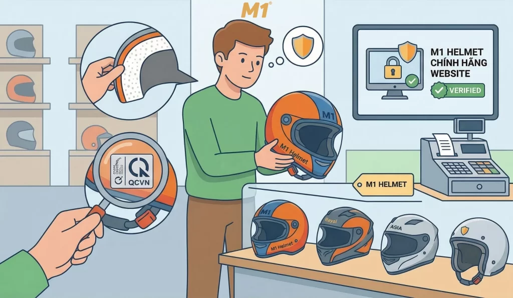 Kinh nghiệm tránh mua phải mũ bảo hiểm giả