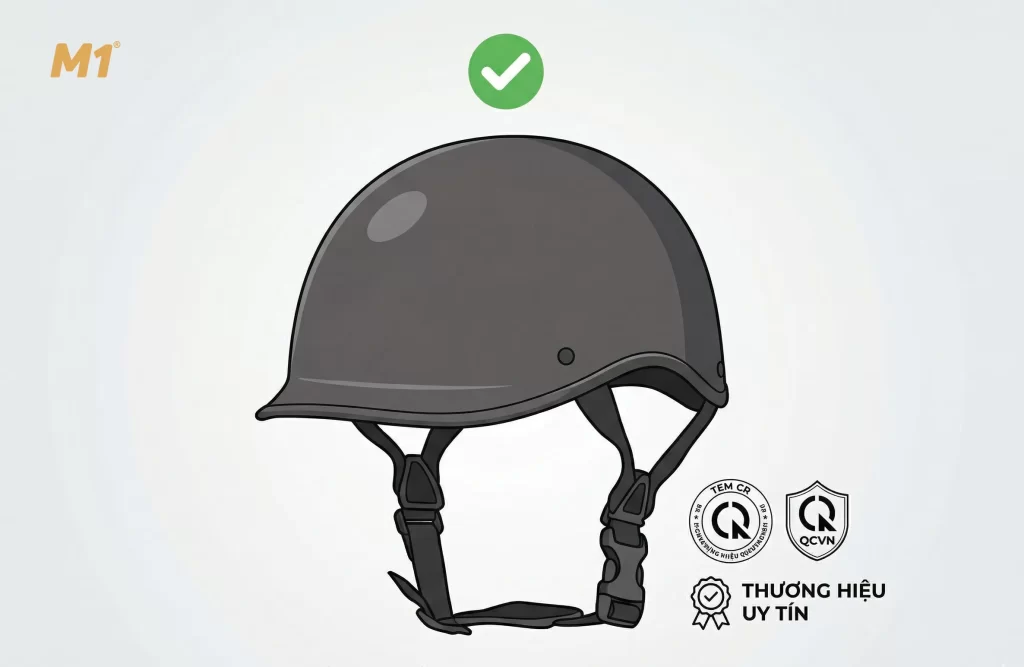 Mũ bảo hiểm 1/2 chính hãng là gì?