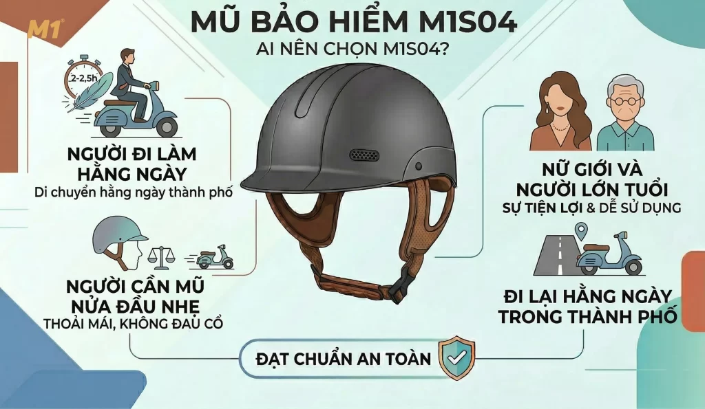 Mũ bảo hiểm M1S04 phù hợp với ai