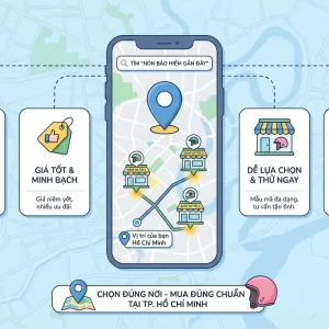 Mua mũ bảo hiểm gần đây