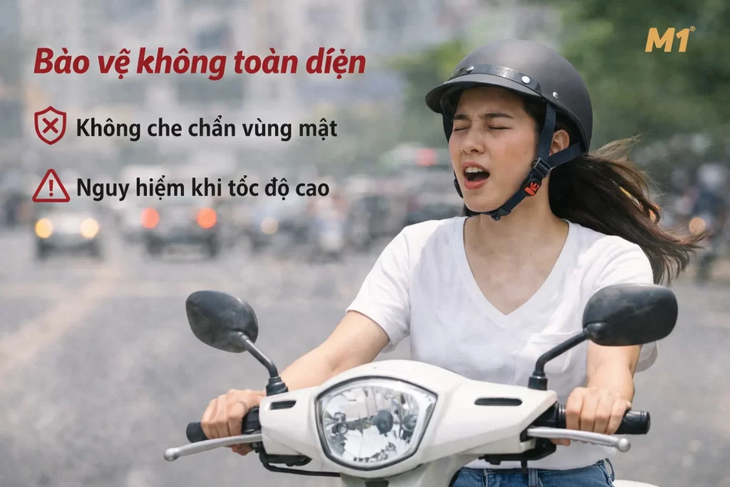 Nhược điểm của mũ bảo hiểm 1/2