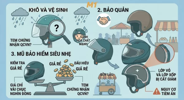Thực trạng mũ bảo hiểm siêu nhẹ trôi nổi trên thị trường hiện nay