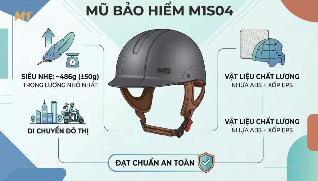 Tổng quan mũ bảo hiểm M1S04