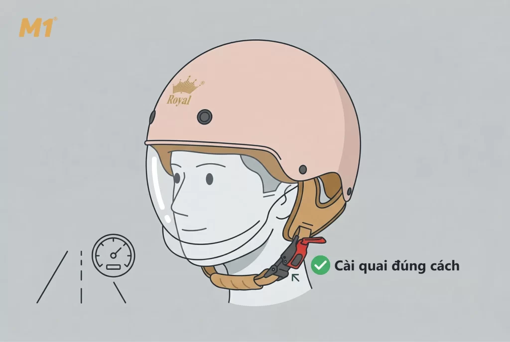 Vì sao cần đội mũ bảo hiểm 1/2 đúng cách