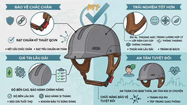 Vì sao đầu tư mũ bảo hiểm chất lượng luôn là lựa chọn đúng