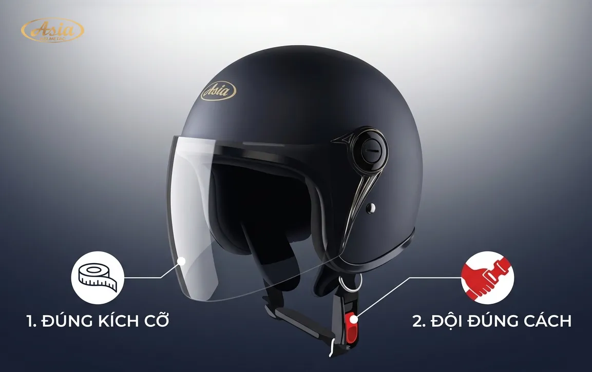 Cách chọn mũ 3/4 để đảm bảo an toàn