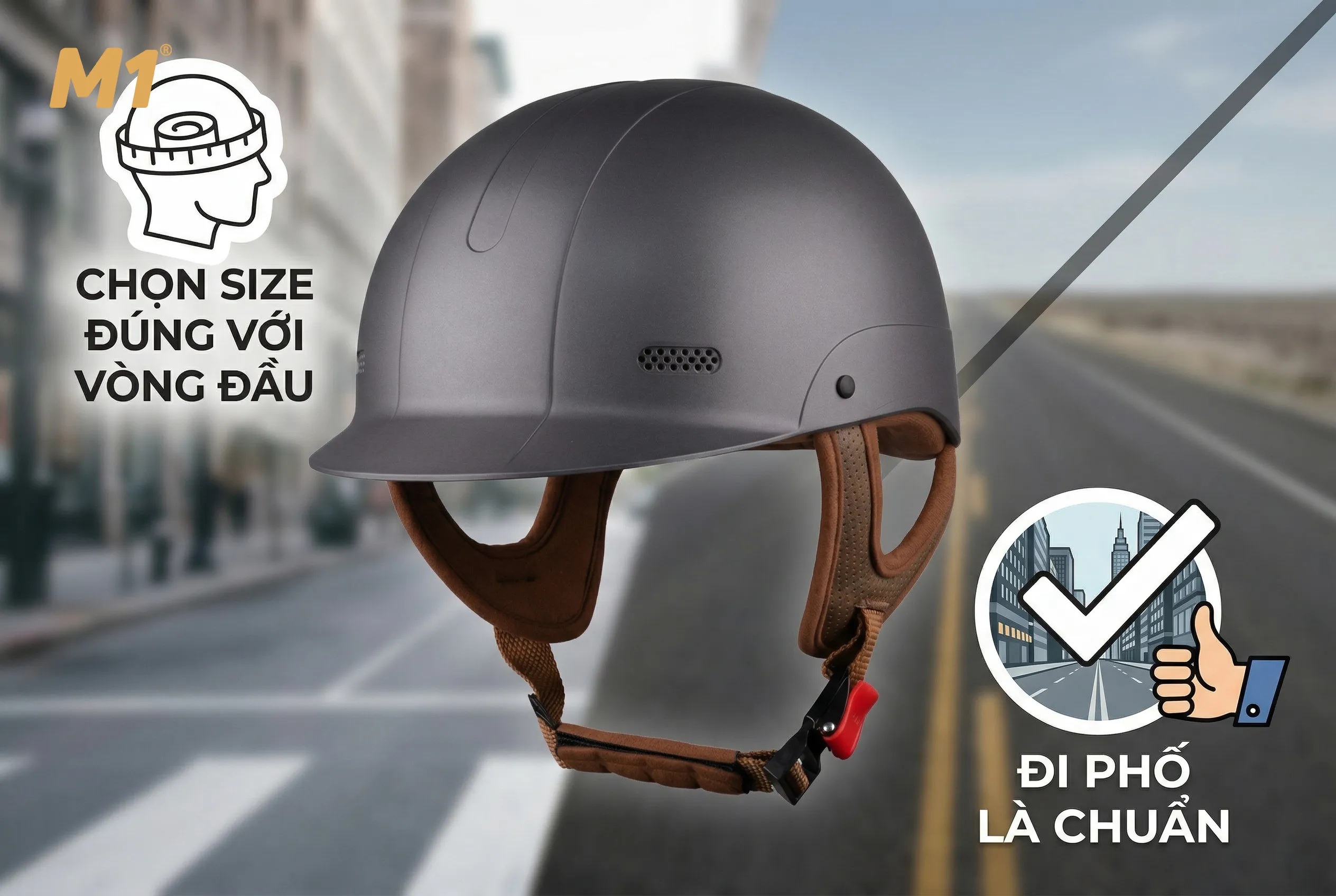 Cách chọn mũ bảo hiểm 1/2 M1helmet đúng nhu cầu