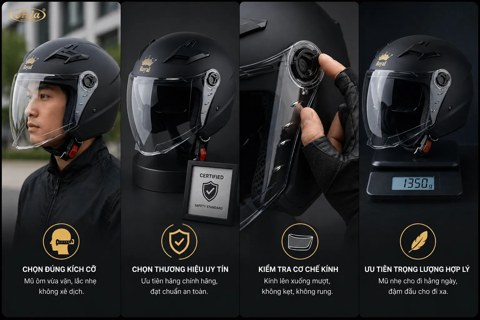 Cách chọn mũ bảo hiểm 2 kính phù hợp nhu cầu