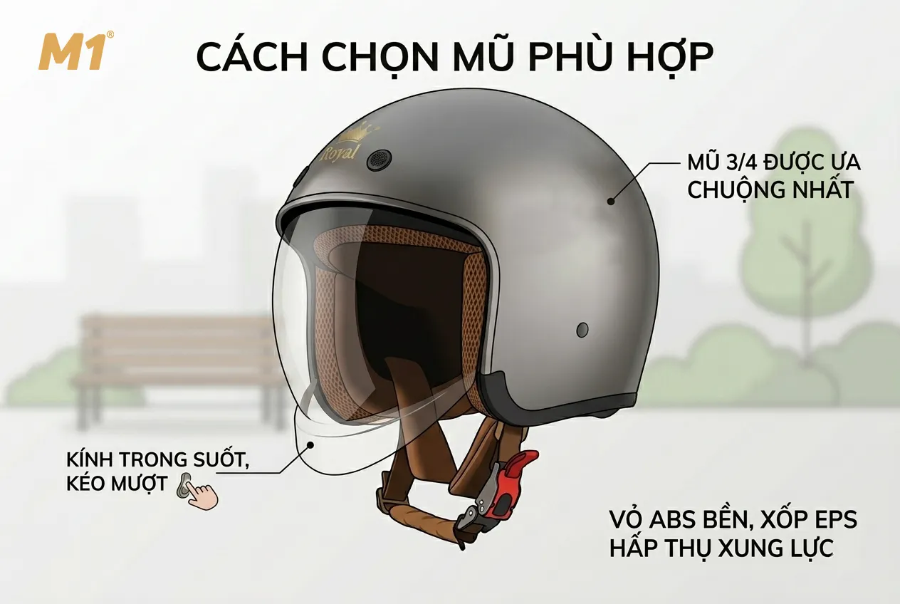 Cách chọn mũ bảo hiểm giấu kính phù hợp nhu cầu