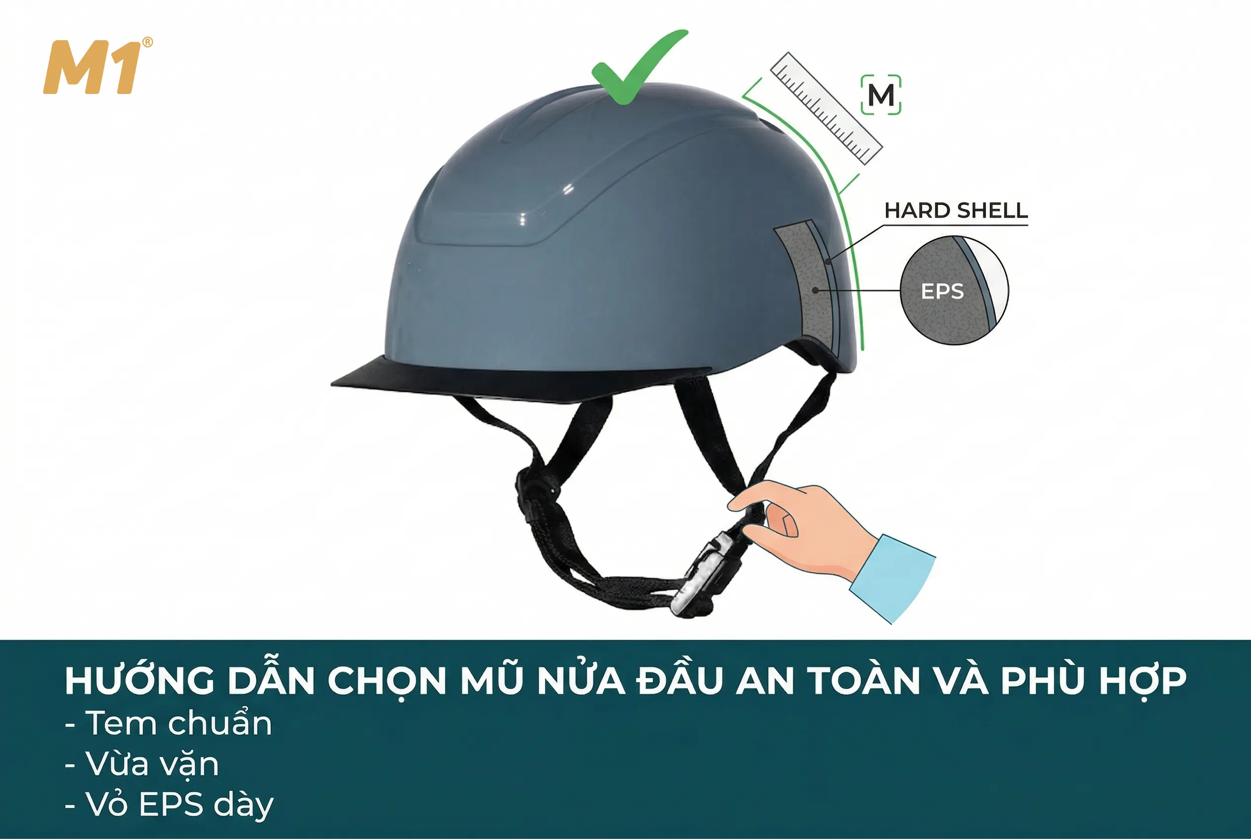 Cách chọn mũ bảo hiểm nửa đầu chuẩn an toàn và phù hợp
