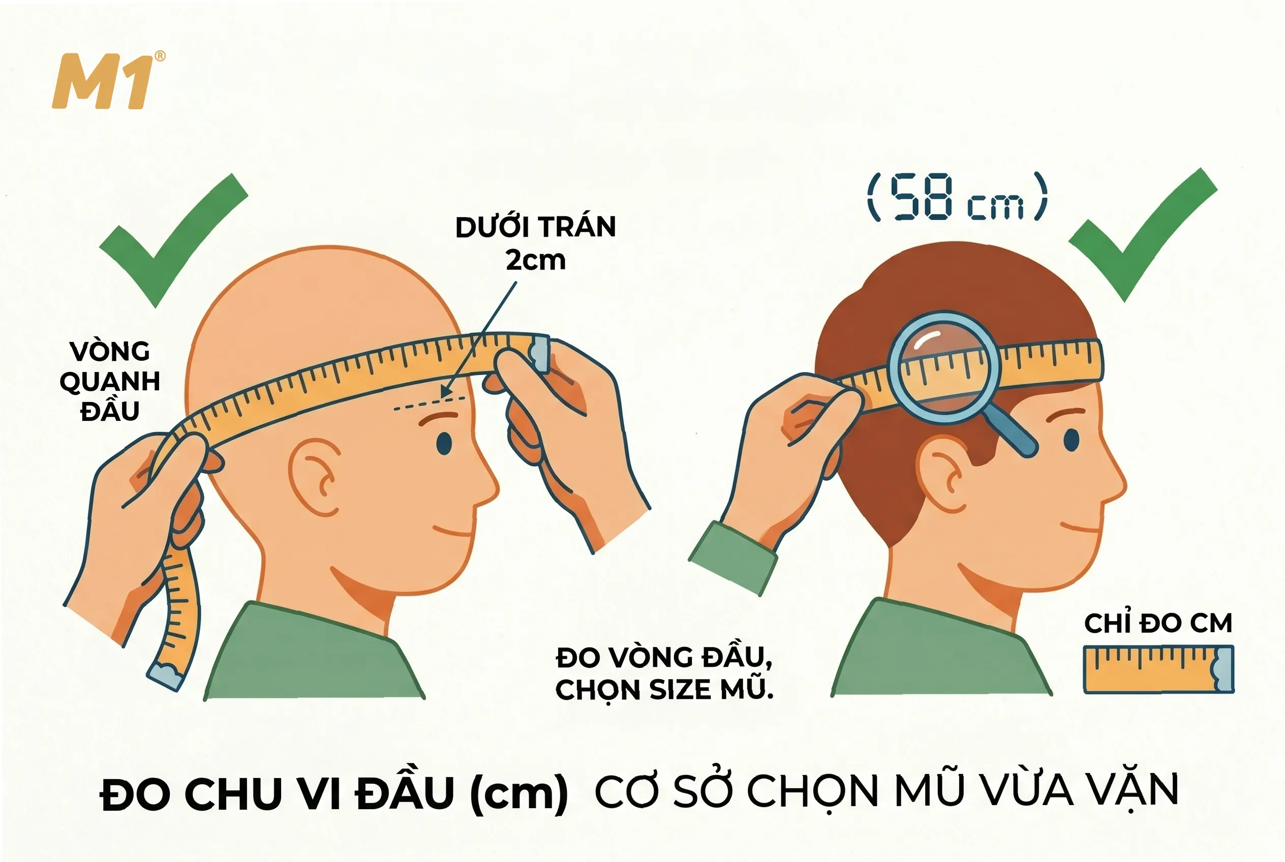 Cách đo vòng đầu chính xác để chọn mũ