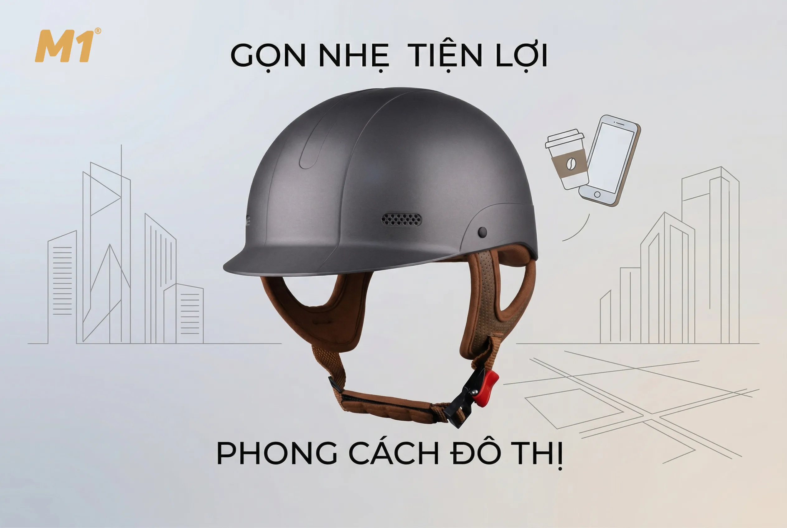 Giới thiệu mũ bảo hiểm 1/2 M1helmet