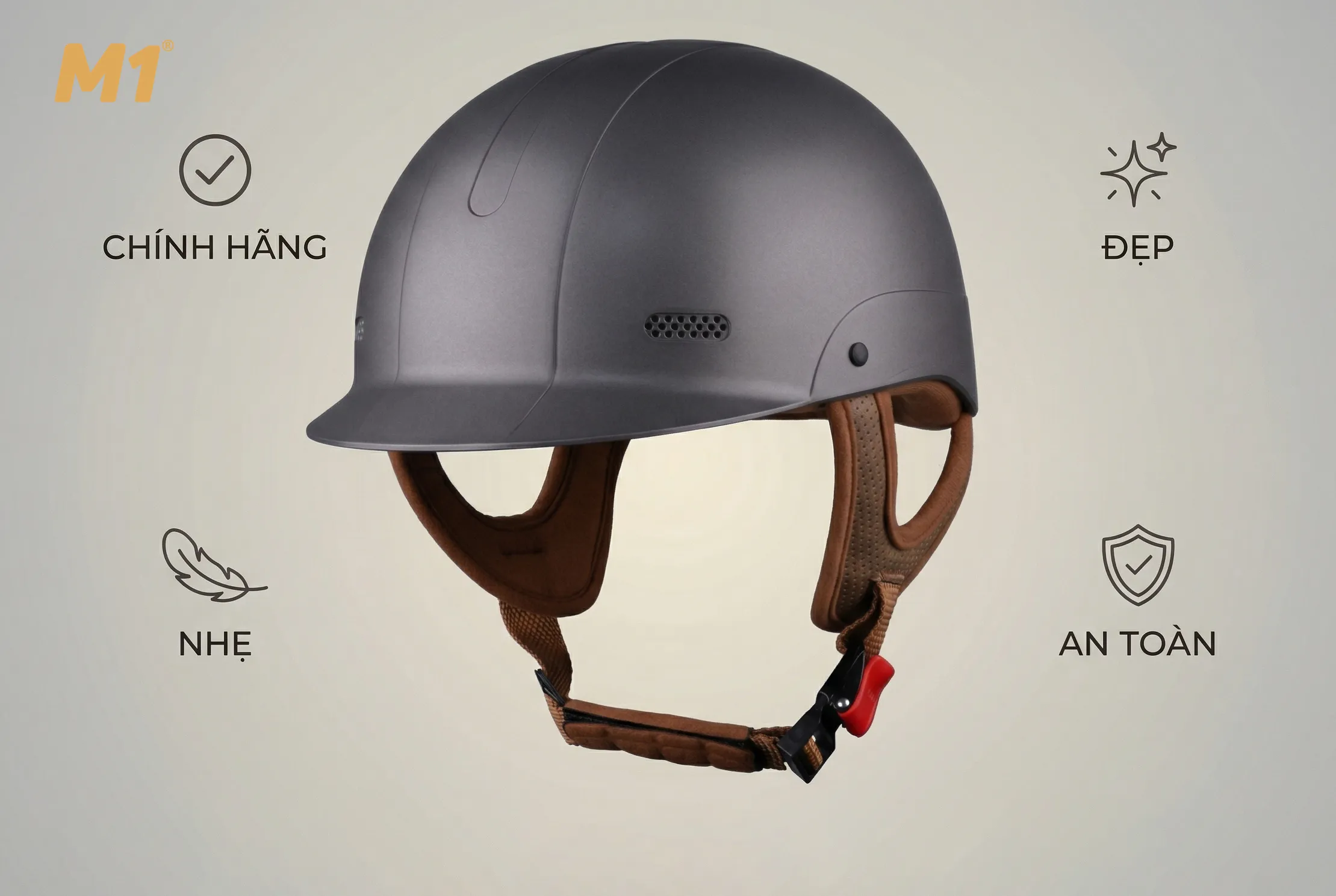 Mũ bảo hiểm 1/2 M1helmet chính hãng đẹp