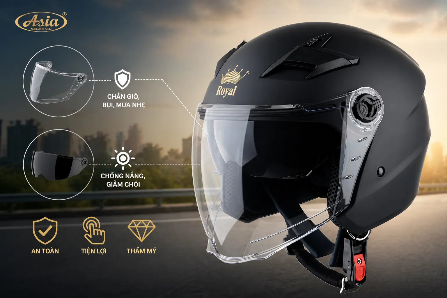 Mũ bảo hiểm 2 kính là gì và vì sao được ưa chuộng