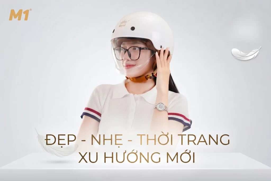 Mũ bảo hiểm có kính cho nữ