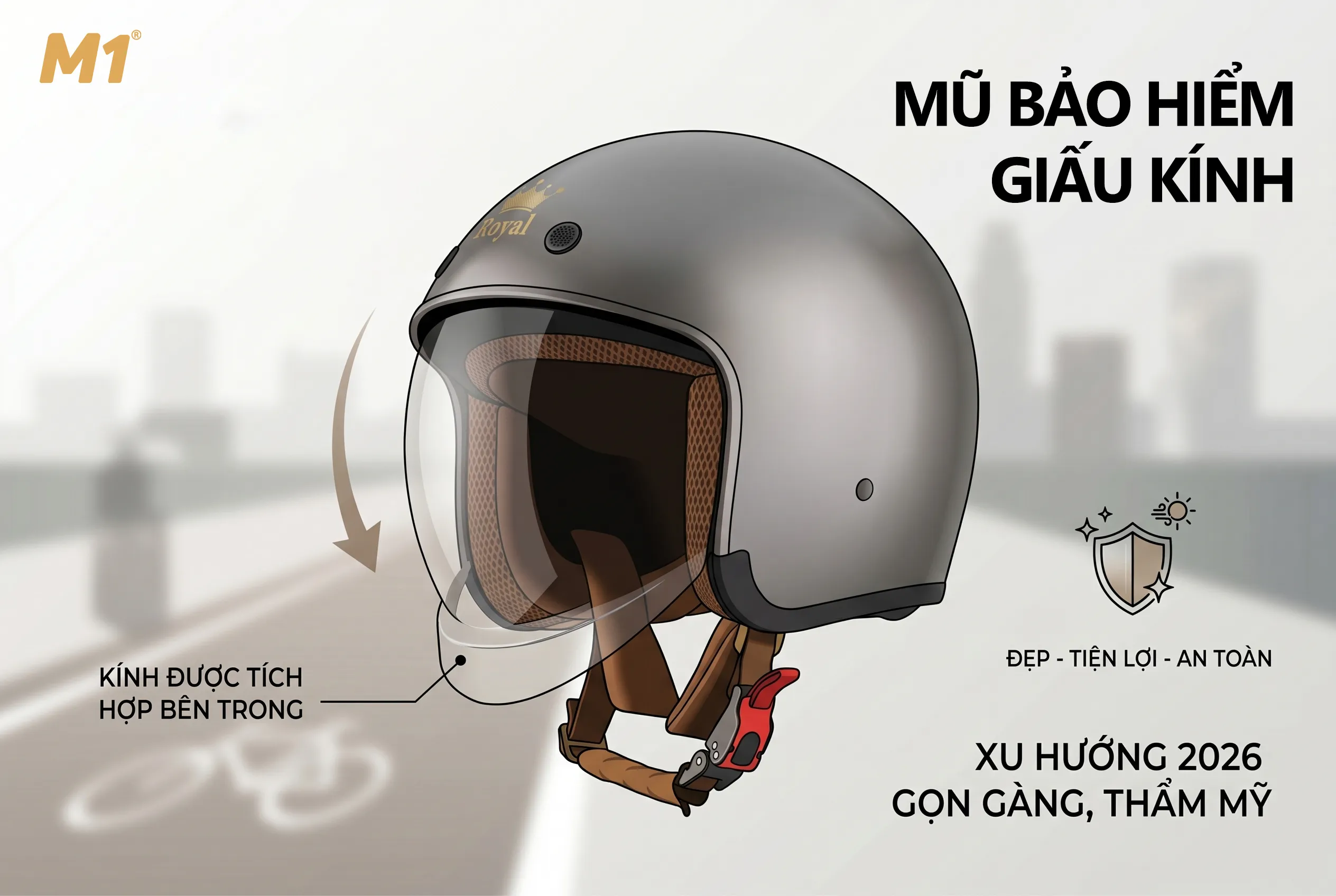 Mũ bảo hiểm giấu kính là gì?