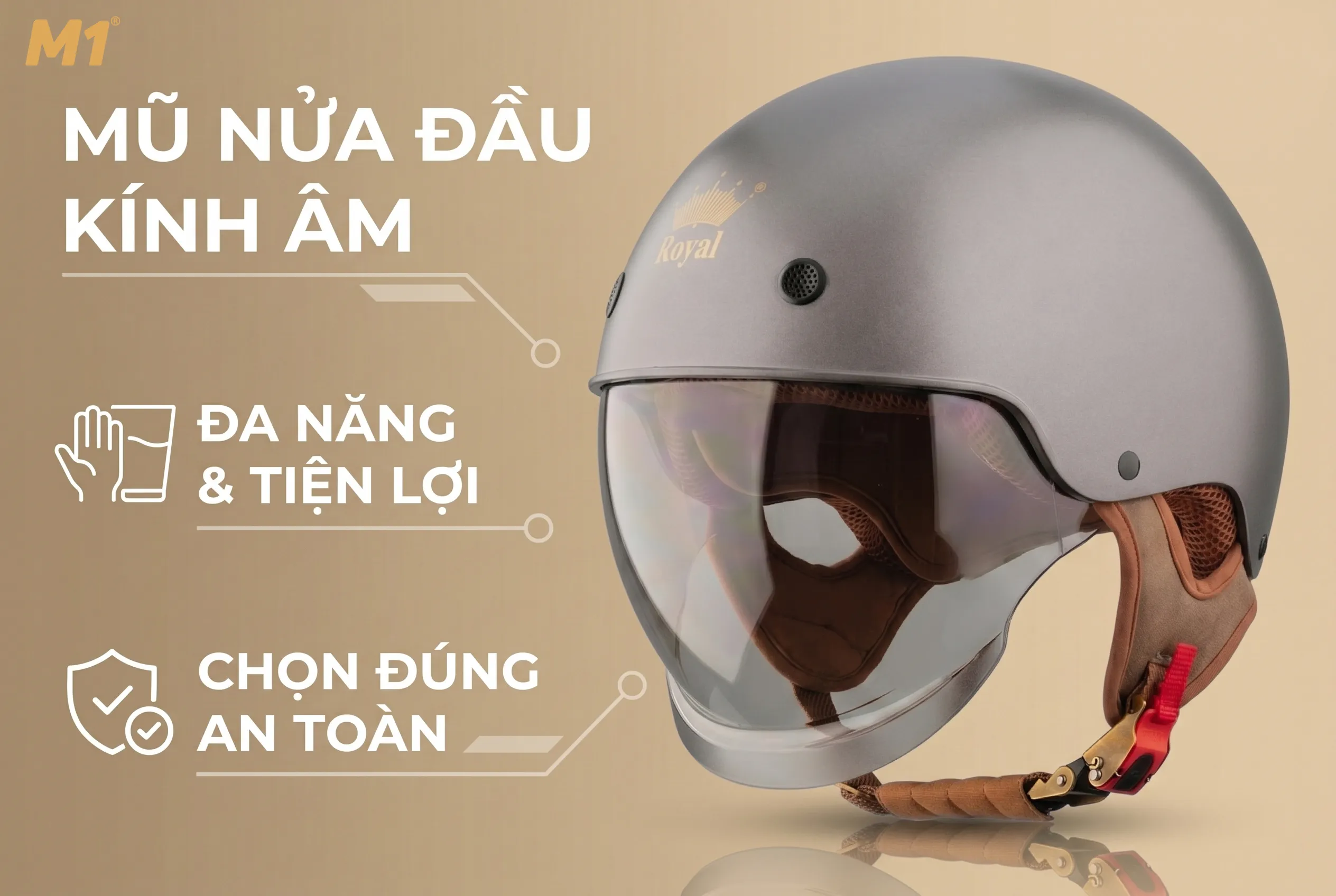 Mũ bảo hiểm nửa đầu kính âm là gì ưu điểm và cách chọn tốt nhất