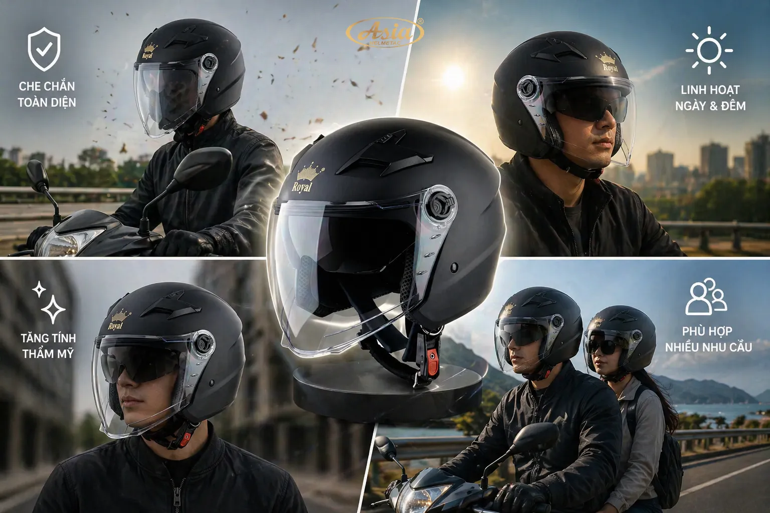 Ưu điểm nổi bật của mũ bảo hiểm 2 kính khi sử dụng thực tế