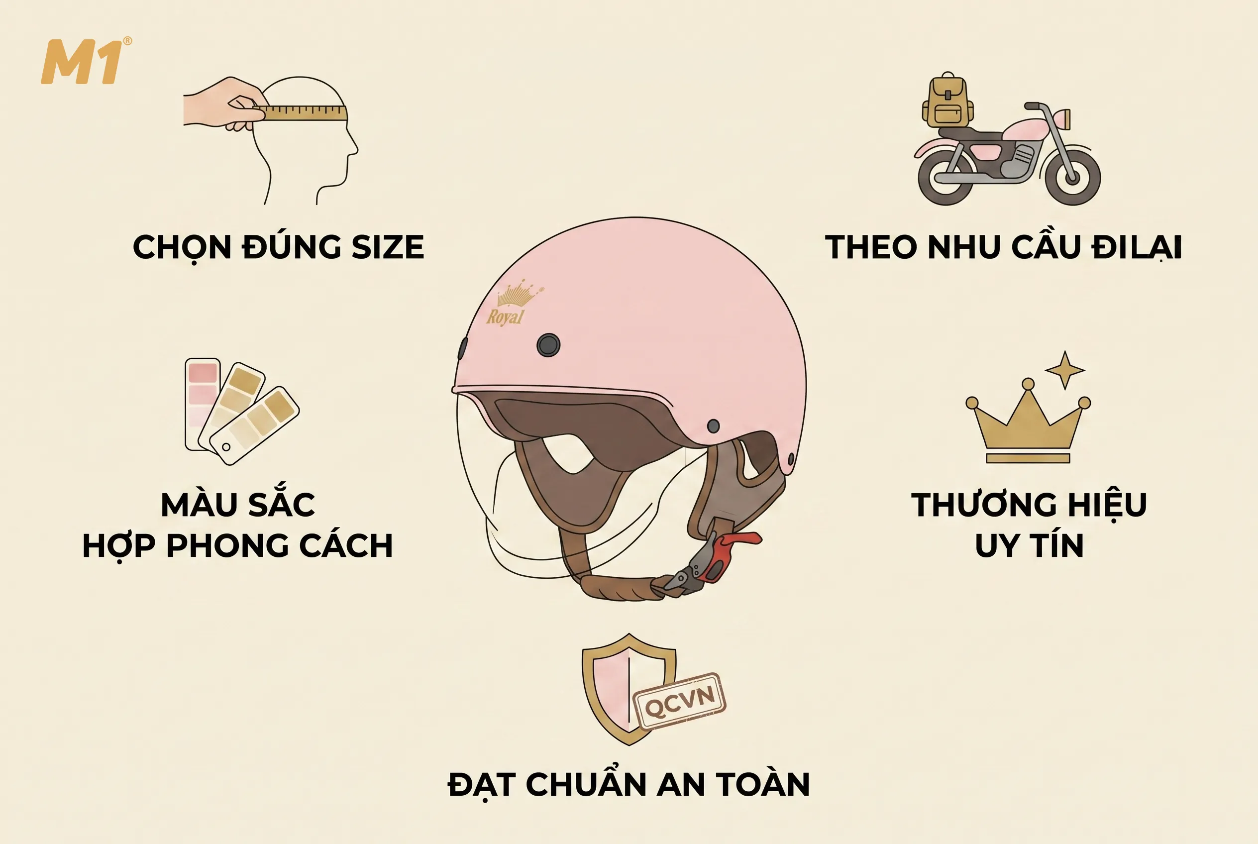Cách chọn mũ nửa đầu cao cấp phù hợp