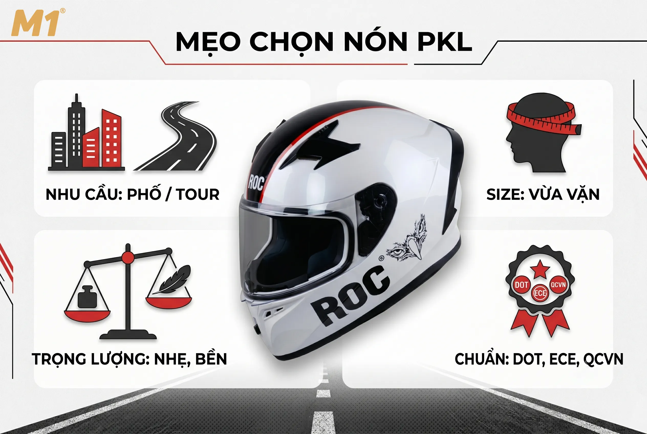 Cách chọn nón bảo hiểm PKL phù hợp